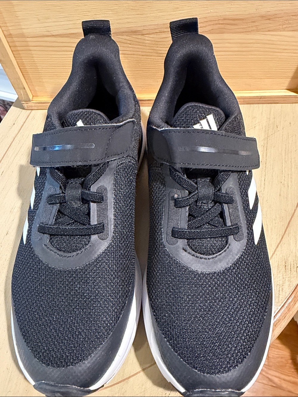 adidas Kids Black and White Easy-On Athletic Sneakers